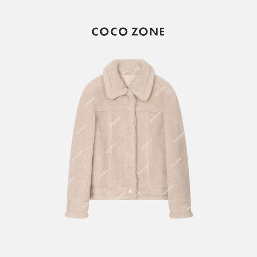 COCO ZONE高级感绒毛外套名媛风单排扣冬装上衣 23C29781 商品图1