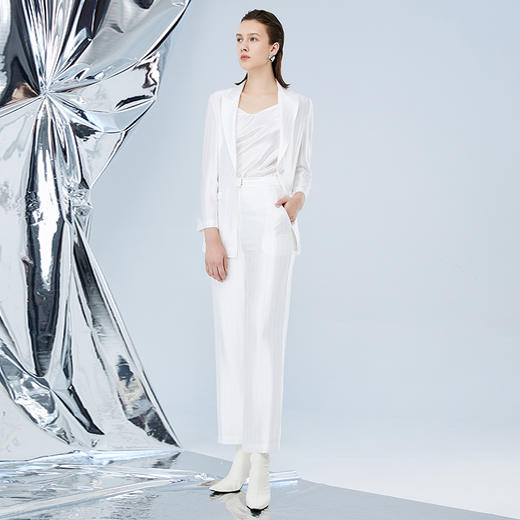 EITIE爱特爱秋季新款气质通勤百搭显瘦高腰直筒裤女7505208 商品图9