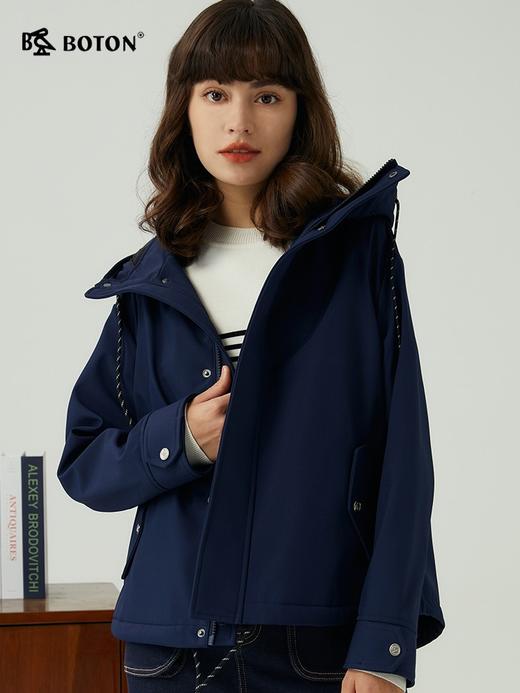 波顿春秋女士连帽短款外套英伦风高端美式休闲上衣LJ907323 商品图1