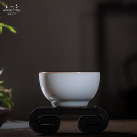 问鼎汝瓷复刻款月白听泉杯（大）