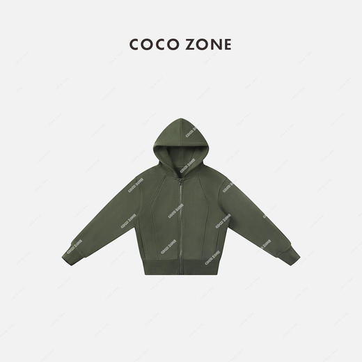 COCO ZONE“季节刚需”秋冬加薄绒拉链闲束口袖卫衣23C19914 商品图1