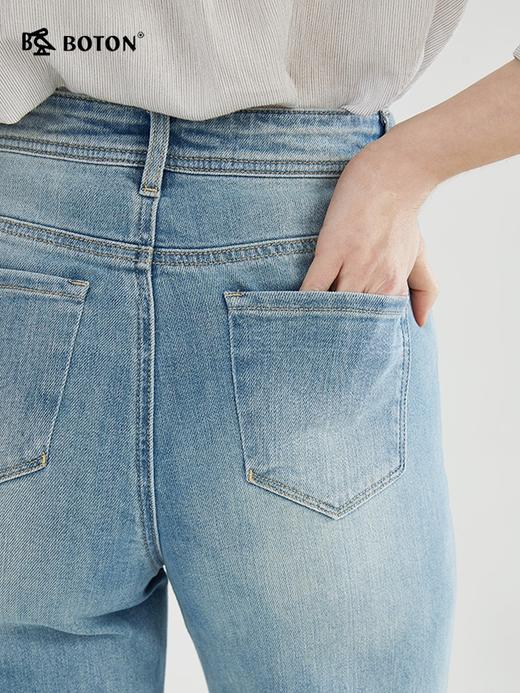 【长腿翘臀】波顿高端女高腰牛仔阔腿裤宽松慵懒休闲LE290123 商品图4