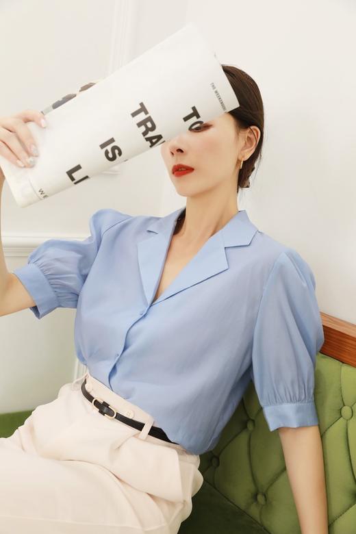ESTELLICA 翻领泡泡袖衬衫 13080 商品图3