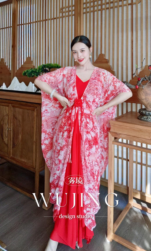 【雾境定制】紫韵花影系列无敌遮肉飘逸仙气乔其纱外披 3204130 商品图7