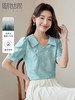 【专属特价】熙世界新中式盘扣天丝衬衫2025夏装新款气质泡泡袖翻领国风上衣 商品缩略图0