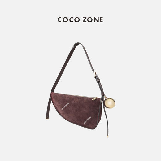 COCO ZONE高级感磨砂皮不规则单肩腋下斜跨包包23C30708 商品图0