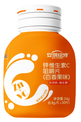 24g百香果味-安琪纽特锌维生素C咀嚼片