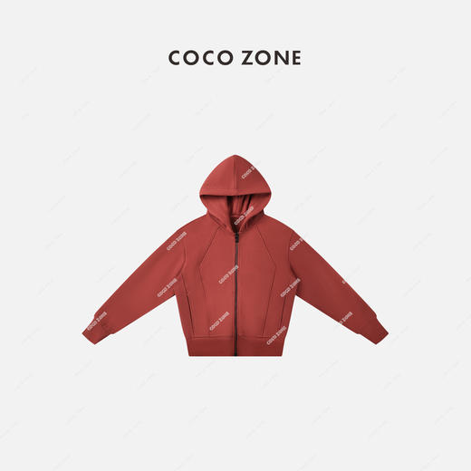 COCO ZONE“季节刚需”秋冬加薄绒拉链闲束口袖卫衣23C19914 商品图0