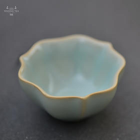 问鼎汝瓷鼎峰系列天青老款三叶杯