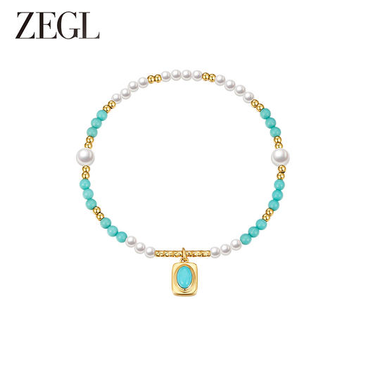 ZEGL设计师小彩串天然绿松石手链手串女小众多巴胺叠戴串珠手饰品 商品图3