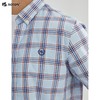 【抗皱挺阔】波顿春夏男士短袖蓝色格子高端休闲衬衫MS016223 商品缩略图4