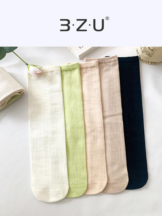 足装秀24新品夏季女糖果色直板袜精梳棉亲肤透气小腿堆堆袜女袜子 商品图0