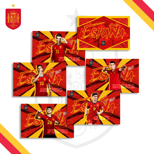 【官方正版】西班牙国家队|球员肖像明信片助威卡片欧洲杯足球迷卡 商品图0