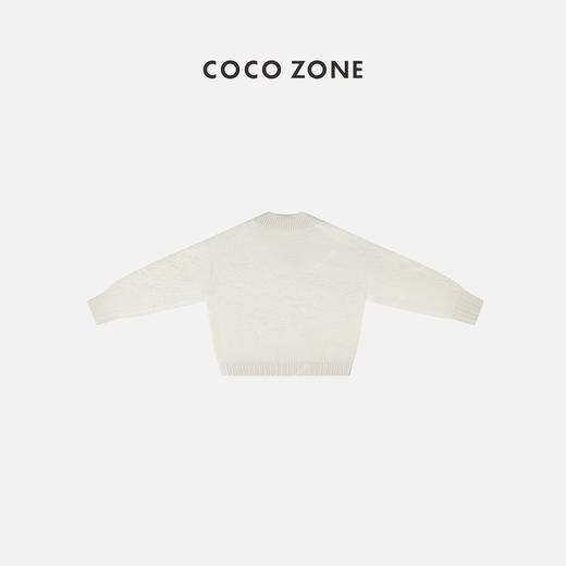 COCO ZONE“奶油白”冬季温柔风毛衣V领长袖针织衫23C19973 商品图1