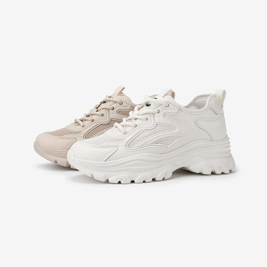 千百度厚底老爹鞋女款春夏增高网面鞋百搭时尚运动休闲鞋A24316163 商品图1