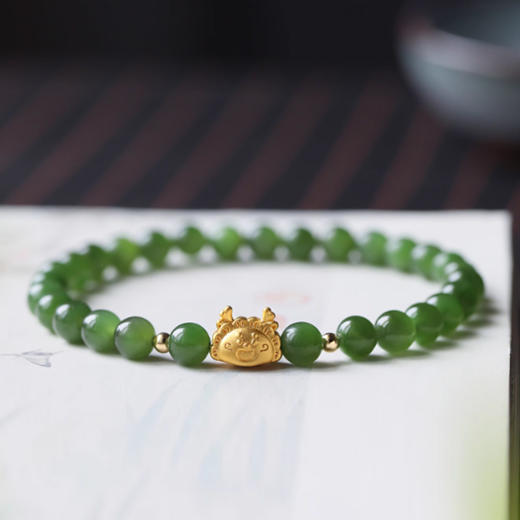 【推荐】小福龙苹果绿碧玉手串 商品图3