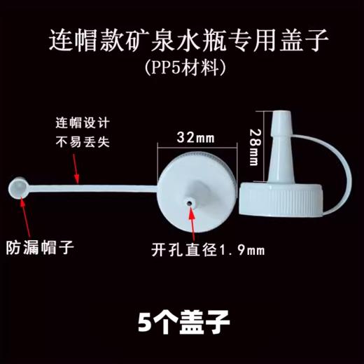 5个装  矿泉水瓶通用尖嘴连帽瓶盖 小口径转换嘴转换头 替换盖帽 商品图1