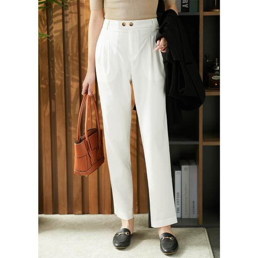 70065原形高腰亚麻休闲裤女2024新款夏季韩版宽松显瘦薄款直筒裤老爹裤 商品图1
