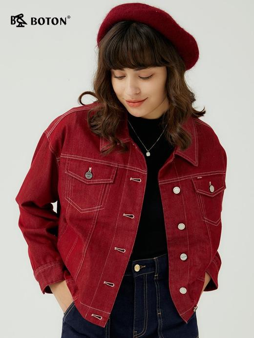 波顿春秋女士短外套枣红色时尚英伦风高端美式休闲夹克LJ902323 商品图1