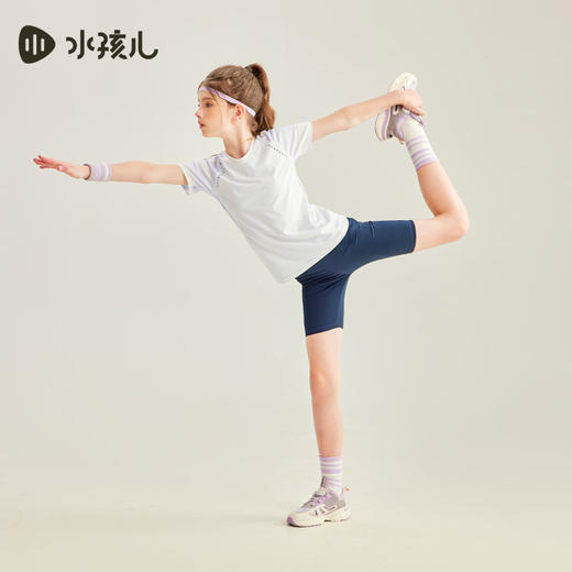 水孩儿童装夏季新款女童防晒凉感圆领衫时尚渐变色速干短袖儿童套头上衣 商品图5