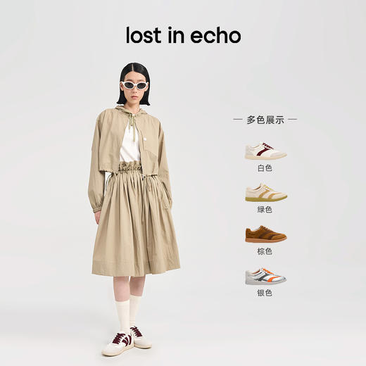 [捡漏价]lost in echo2024年夏季新款美式复古银色扭转鞋面休闲鞋德训鞋女 商品图1
