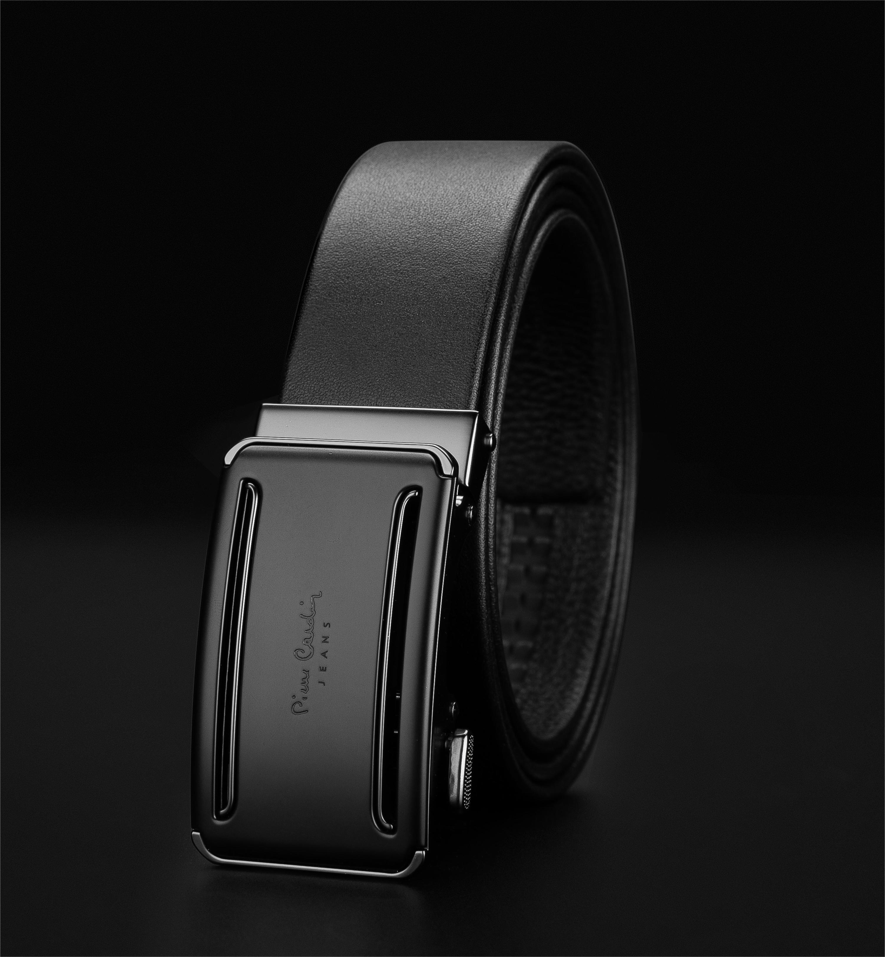 皮尔卡丹皮带男真皮自动扣男士高档腰带商务头层牛皮裤腰带