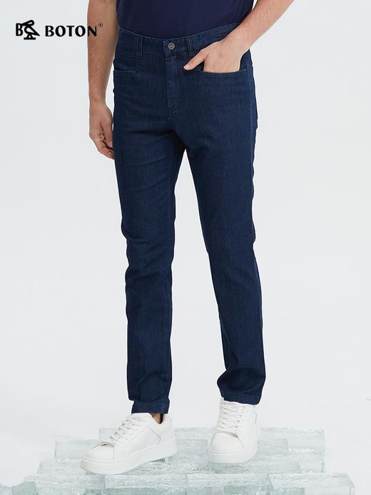 波顿男士深蓝色高端宽松牛仔裤春夏薄款冰丝弹力直筒透气裤子ME798122 商品图4