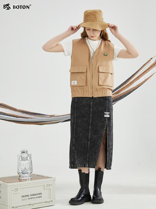 【全棉高密】波顿春秋女卡其色马甲外穿宽松户外休闲高端LJ900123 商品图3