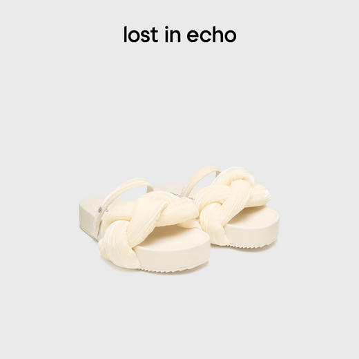 lost in echo2024年夏季新款外穿多巴胺扭结麻花细带一脚蹬凉拖鞋 商品图0