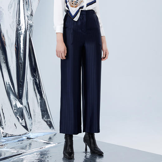 EITIE爱特爱秋季新款气质通勤百搭显瘦高腰直筒裤女7505208 商品图2