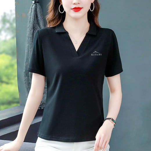 翻领短袖t恤运动polo衫纯棉纯色上衣QB2311 商品图1