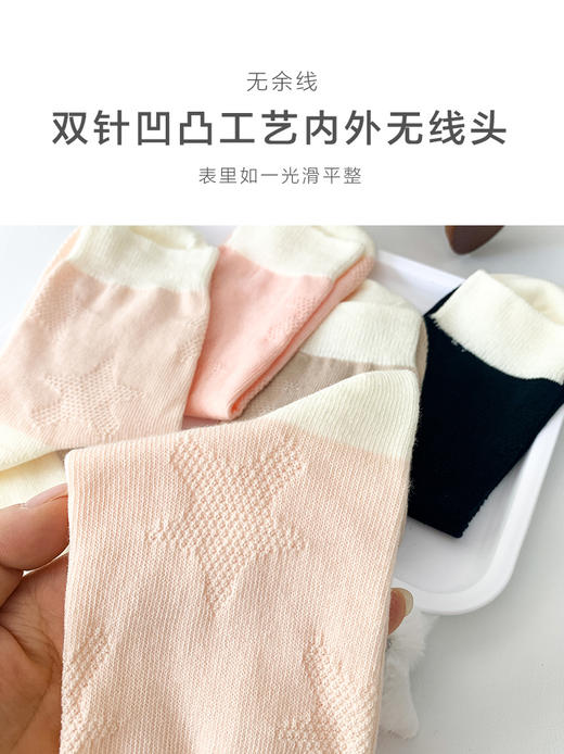 足装秀24新品夏季薄棉女袜奶油风双针工艺舒适透气轻薄女中邦袜子 商品图3