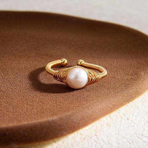 ysxb-06025【云赏珠宝】法式工艺缠丝戒指天然淡水珍珠指环 商品图2