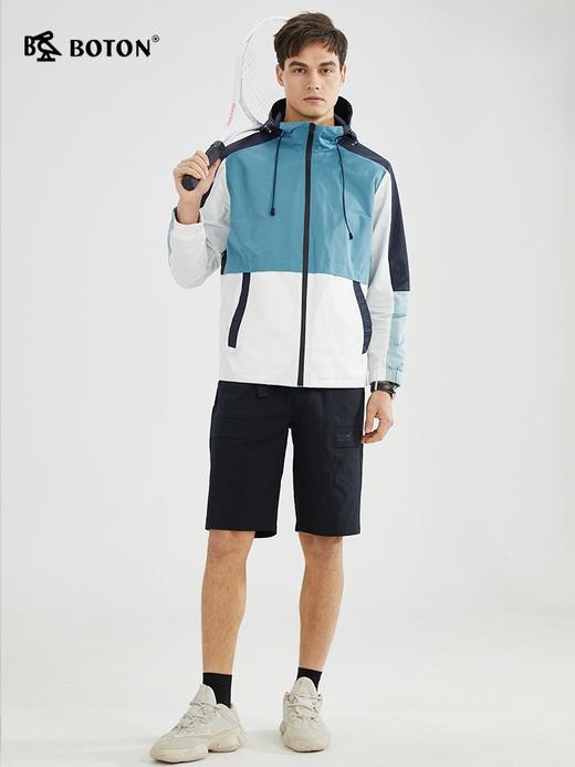 波顿男士长袖蓝色拼色外套休闲潮时尚工装夹克高端MJ980123 商品图3