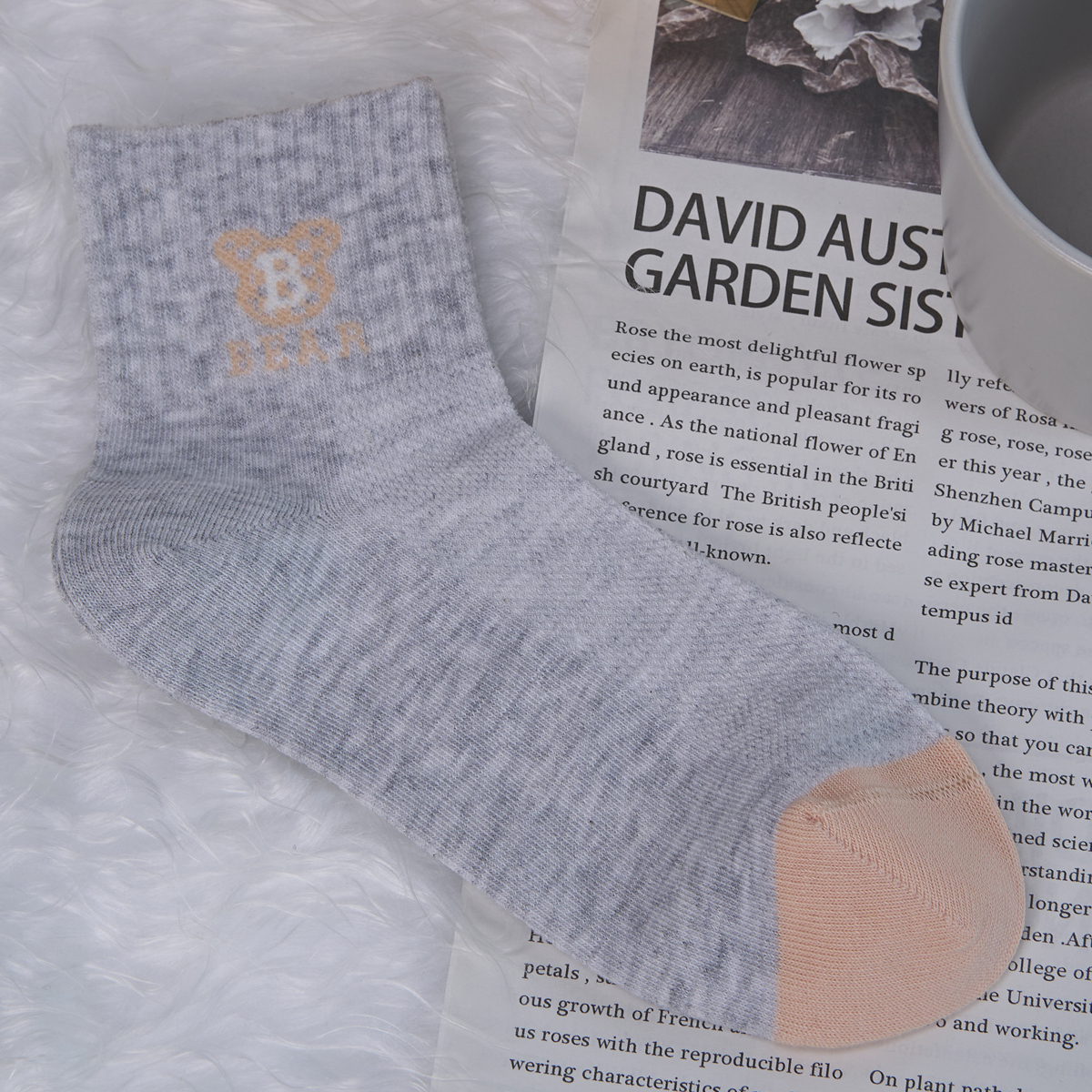 中筒网面学生袜无骨精梳棉袜【2413109】