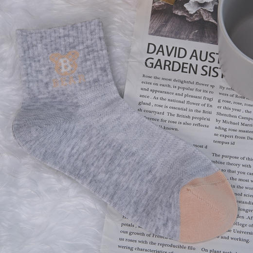 中筒网面学生袜无骨精梳棉袜【2413109】 商品图0