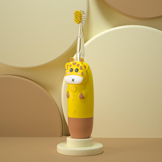【儿童七彩声波牙刷】儿童电动牙刷防水宝宝智能牙刷硅胶直杆电动牙刷，可爱长颈鹿造型，七彩炫光 孩子一用就爱上，养成良好的刷牙习惯。ry 商品图6