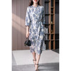 89038原形真丝桑蚕丝连衣裙女2024春夏季新款韩版时尚气质印花衬衫长裙 商品缩略图1