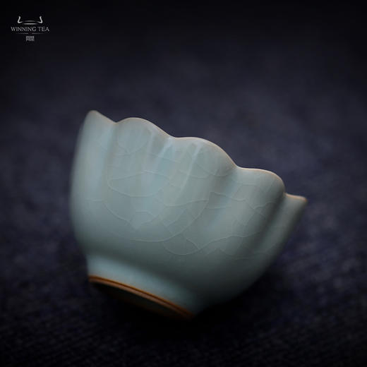 问鼎汝瓷鼎峰系列天青老款菡萏杯 商品图4