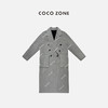 COCO ZONE 法式气质灰毛呢大衣西装领A字秋冬外套23C30503 商品缩略图0