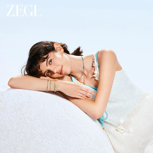 ZEGL设计师小彩串天然绿松石手链手串女小众多巴胺叠戴串珠手饰品 商品图5