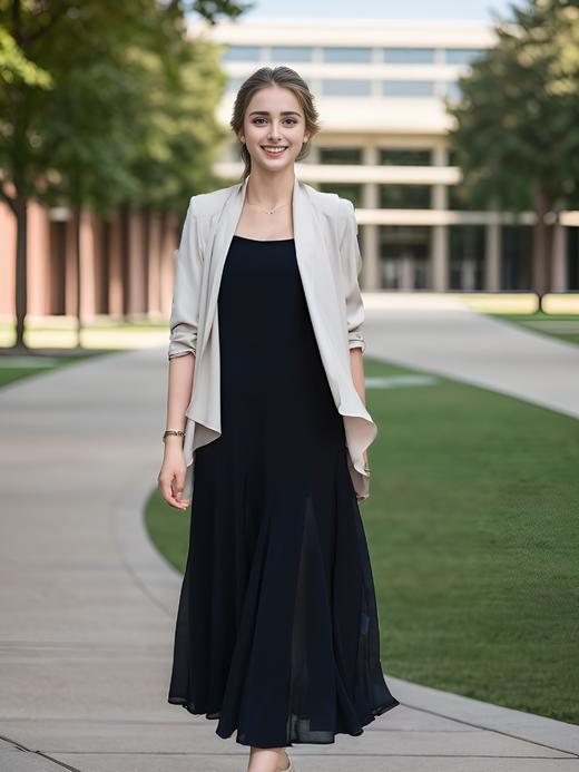 翻领袖抽褶不规则下摆外套 商品图1