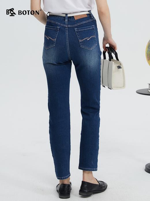 [高弹力]波顿春夏女士高端牛仔裤中高腰直筒修身裤子LE317124 商品图2