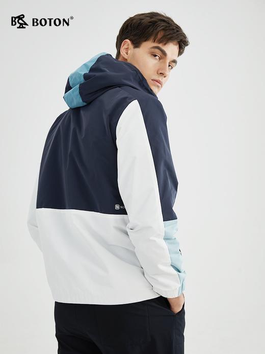 波顿男士长袖蓝色拼色外套休闲潮时尚工装夹克高端MJ980123 商品图1