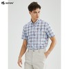 【抗皱挺阔】波顿春夏男士短袖蓝色格子高端休闲衬衫MS016223 商品缩略图1