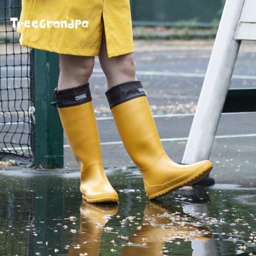 TreeGrandpa大树爷爷  出口品质 成人亲子款雨鞋雨靴 日系亲子雨鞋女时尚洋气高桶防水防滑水靴束 商品图0