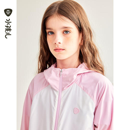 水孩儿童装夏季新款女童防晒外套时尚拼色轻薄连帽衫百搭舒适上衣 商品图6