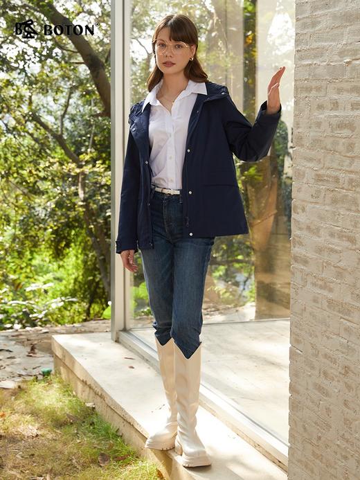 波顿女士春夏直筒修身中高腰牛仔裤高端美式休闲弹力裤子LF655124 商品图3