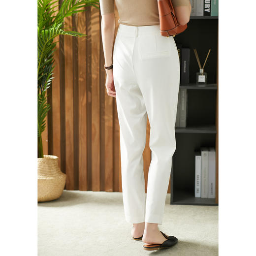 70065原形高腰亚麻休闲裤女2024新款夏季韩版宽松显瘦薄款直筒裤老爹裤 商品图4