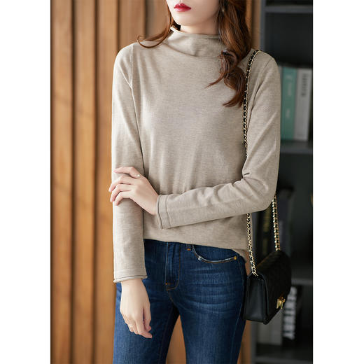 60141原形半高领羊毛衫女宽松2024秋季新款韩版气质打底针织衫显瘦毛衣 商品图1